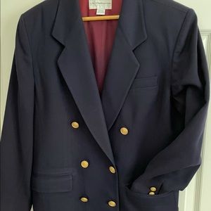 LIZ CLAIBORNE-NAVY WOOL BLAZER
